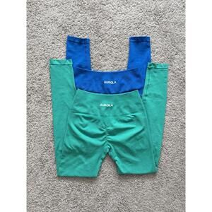 AUROLA Set of (2) Women Seamless Scrunch Tummy Control Leggings Stretchy Sz S